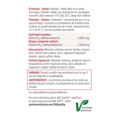 Vitamin B12 2,500 mcg Fast-Dissolving Tablets