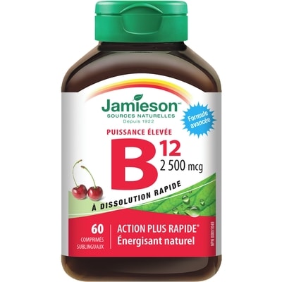 Jamieson Vitamine B12 2,500 mcg (Méthylcobalamine) 60 ea, 0,27 $/1ch