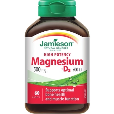 Jamieson Magnesium 500 mg + D3 500 IU 60 ea, $0.27/1ea