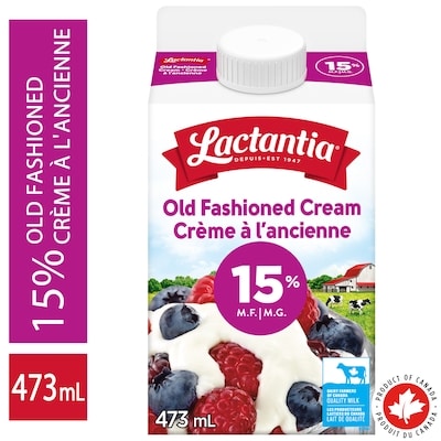 Lactantia Old Fashioned Cream 15% 473 ml, $0.93/100ml