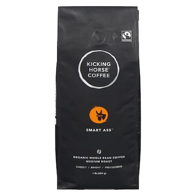 Kicking Horse Organic Fairtrade Medium Roast Whole Bean Coffee, Smart Ass 454 g, $4.62/100g