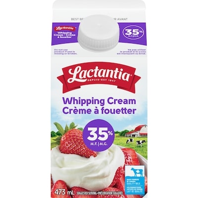 Lactantia Whipping Cream 35%  473 ml, $1.25/100ml