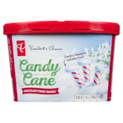 President's Choice Candy Cane Chocolate Fudge Crackle Ice Cream