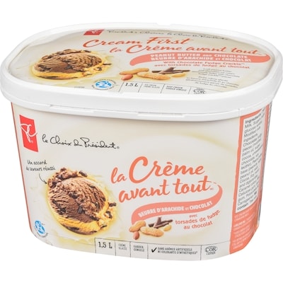 Crème glacée haut de gamme La crème avant tout au beurre d’arachide et au chocolat