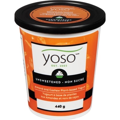 Yoso Cultured Almond And Cashew Yogurt, Unsweetened 440 g, $1.48/100g