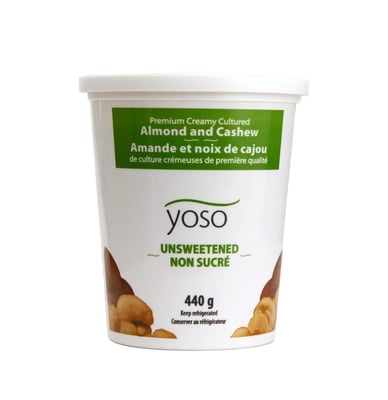 Yoso Yogourt amandes et noix de cajou non sucré 440 g, 1,36 $/100g