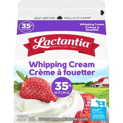 Lactantia Whipping Cream 35% 237 ml, $1.89/100ml