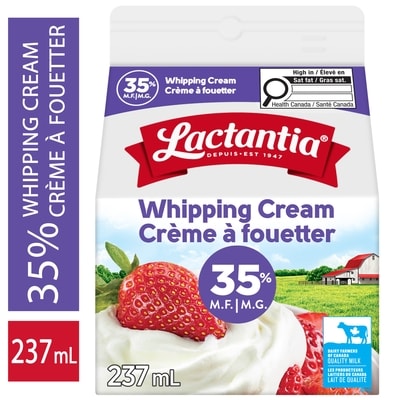 Lactantia Whipping Cream 35% 237 ml, $1.60/100ml