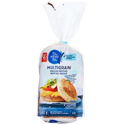 PC Menu Bleu Muffins anglais multigrain Menu bleu 342 g, 1,02 $/100g