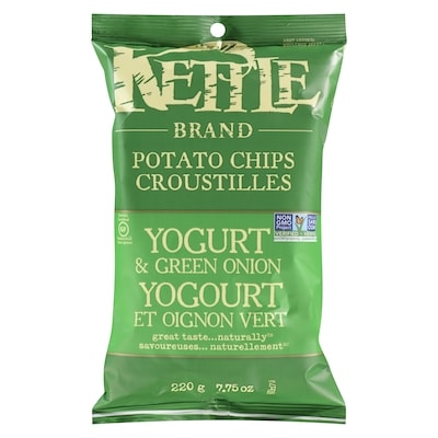 Kettle Potato Chips, Yogurt & Green Onion 220 g, $1.59/100g