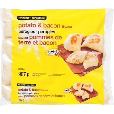 No Name Perogies, Potato and Bacon Flavour 907 g, $0.39/100g