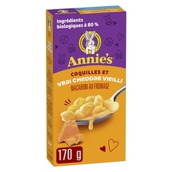 Annie's Coquilles Et Virai Cheddar VieIlli Macaroni Au Fromage 170 g, 1,18 $/100g