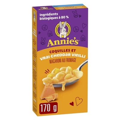 Annie's Coquilles Et Virai Cheddar VieIlli Macaroni Au Fromage 170 g, 1,18 $/100g
