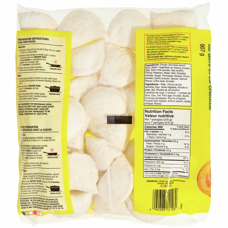 Potato and Cheddar Flavour Perogies