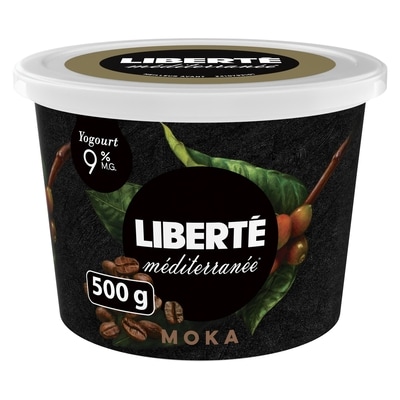 Liberté Yogourt Méditerranée 9 %, moka 500 g, 0,90 $/100g