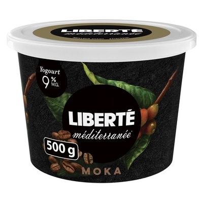 Liberté Yogourt Méditerranée 9 %, moka 500 g, 1,26 $/100g