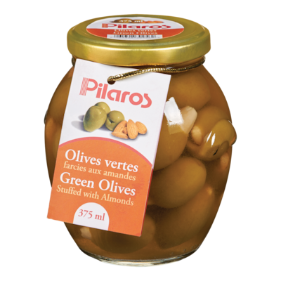 Pilaros Olives vertes grecques farcies aux amandes 375 ml, 1,94 $/100ml