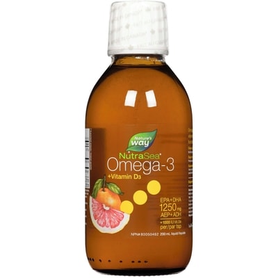 NutraSea Vitamin D Liquid Omega 3 EPA and DHA 200ml, Grapefruit Tangerine 200 ml, $12.80/100ml