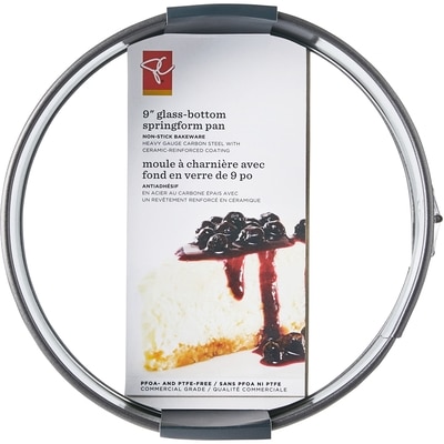 President's Choice President's Choice Glass Bottom Spring Foam Pan, Heavy Gauge Carbon Steel, Ceramic Reinforced Coating, PFAO and PTFE Free, 9 in 1 ea, $17.00/1ea