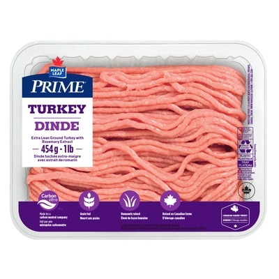 Maple Leaf Dinde haché extra-maigre 454 g, 1,76 $/100g