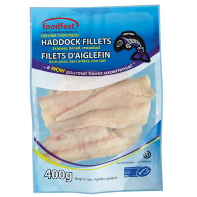 Foodfest Kosher Haddock Fillets 400 g, $3.50/100g