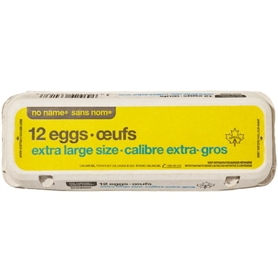 No Name Grade A Extra Large Eggs 12 ea, $0.39/1ea
