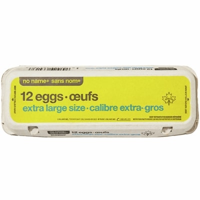 Sans Nom Œufs extra gros de catégorie A 12 ea, 0,34 $/1ch