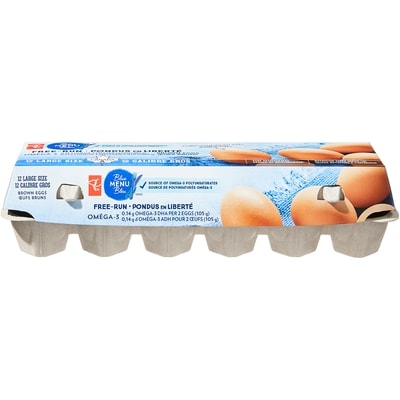 PC Blue Menu Blue Menu Free Run Large Brown Eggs 12 Pack 12 ea, $0.62/1ea