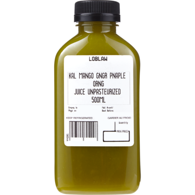 null Jus frais chou frisé gingembre ananas orange 500 ml, 1,20 $/100ml