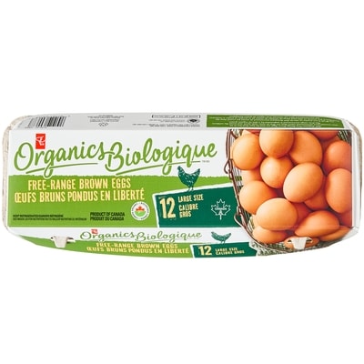 PC Organics Free Range Large Brown Eggs 12 ea, $0.69/1ea