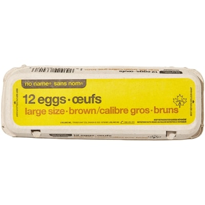 No Name Grade A Large Brown Eggs 12 ea, $0.52/1ea