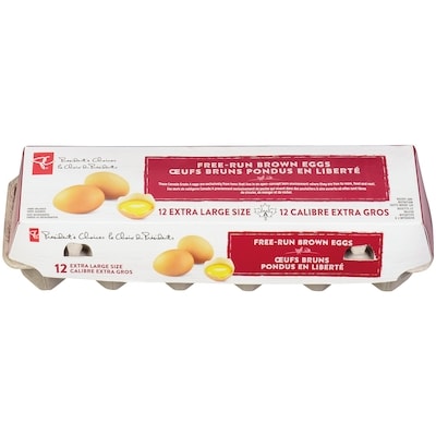 President's Choice Extra Large Free Run Brown Eggs 12 ea, $0.63/1ea