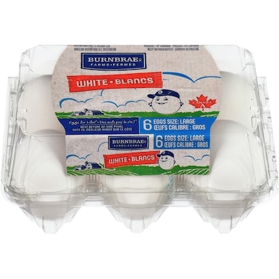Burnbrae Farms Grade A White Eggs, Large 6 ea, $0.47/1ea