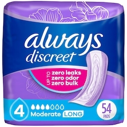 Discreet Moderate Incontinence Pads, Long