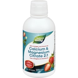 Calcium and Magnesium Citrate 2 to 1 with Vitamin K2 and Collagen, Strawberry