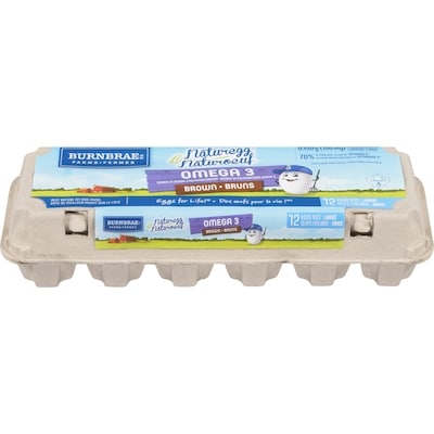 Les Fermes Burnbrae Naturoeuf Oeufs Omga 3 Br Gros 12 ea, 0,61 $/1ch