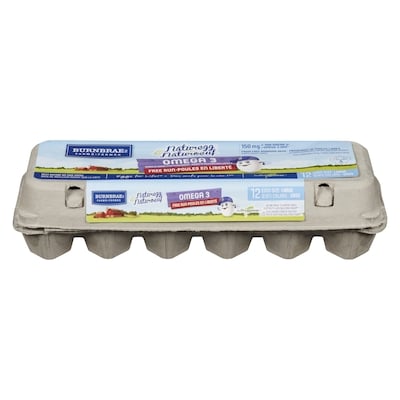 Les Fermes Burnbrae Burnbrae Oeufs Omega 3 Bio 12 ea, 0,66 $/1ch