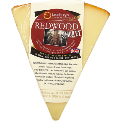 BRADBURYS CHEESE Bradbury's Smoked Redwood Cheddar $3.79/100g $17.20/1lb