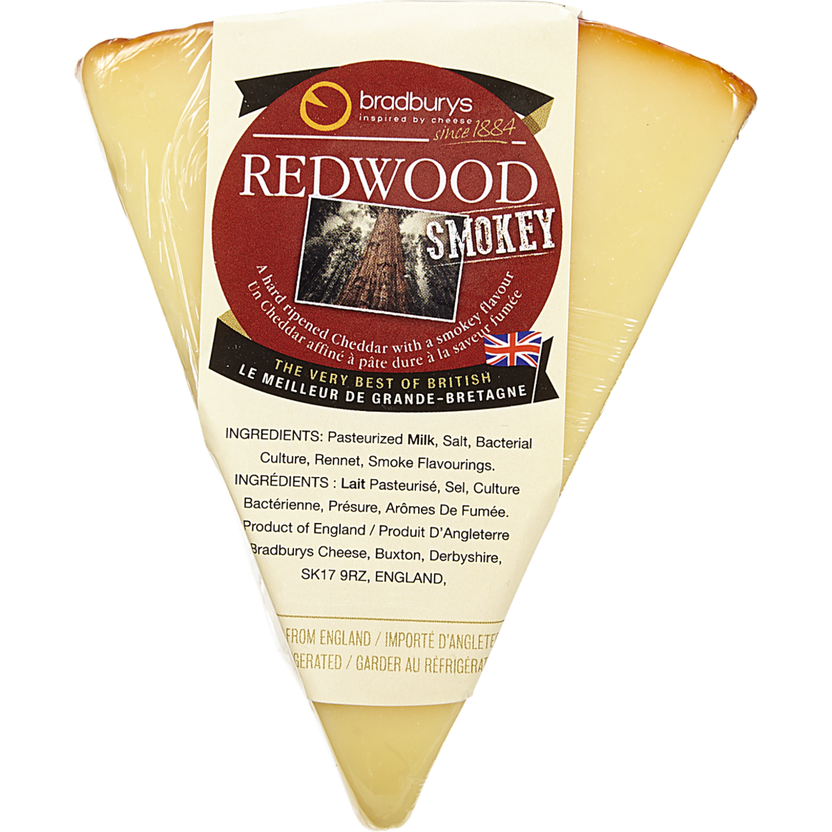  Cheddar fumé au séquoia de Bradbury’s 3,79 $/100g 17,20 $/1lb