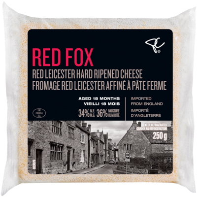 PC Black Label Red Fox Red Leicester Hard Ripened Cheese Aged 18 Months 250 g, $3.60/100g