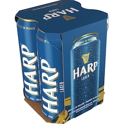 Harpers Harp Lager, canettes (Pièce d’identité requise au moment du ramassage) 4x500.0 ml, 0,80 $/100ml