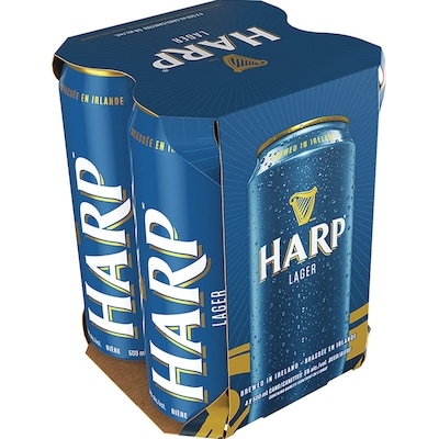 Harpers Harp Lager, canettes (Pièce d’identité requise au moment du ramassage) 4x500.0 ml, 0,75 $/100ml