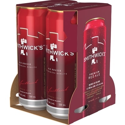 Smithwick's Smithwicks Ale, canettes (Pièce d’identité requise au moment du ramassage) 4x500.0 ml, 0,80 $/100ml