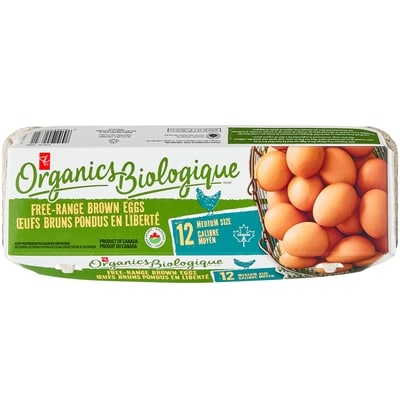 PC Organics Medium Size Free-Range Brown Eggs  12 ea, $0.65/1ea