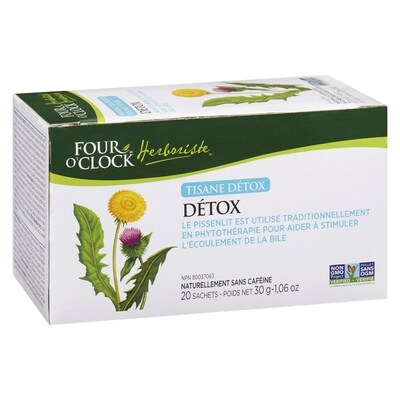 Four O'Clock Herboriste Tisane Détox 20 Sachets