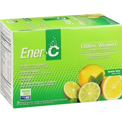 Préparation pour boisson Ener-C, citron et lime
