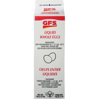 GFS Œufs liquides 1 ea, 0,95 $/100g 0,43 $/1lb