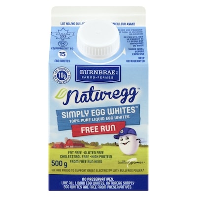 Burnbrae Farms Naturegg Free Run Egg Whites 1 ea, $0.86/100g $0.39/1lb