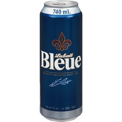 Labatt Blue Bleue Beer, Cans (ID required at pick-up) 740 ml, $0.65/100ml
