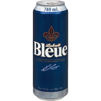 Labatt Bleue Bière Bleue, canettes (Pièce d’identité requise au moment du ramassage) 740 ml, 0,65 $/100ml